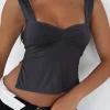 Shirts & Blouses | White Fox Boutique Taking Off Top Charcoal grey