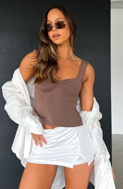 Shirts & Blouses | White Fox Boutique Taking Off Top Mocha brown