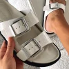 Slides | White Fox Boutique Tash Slides Bone Croc white