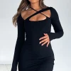Long Sleeve Dresses | White Fox Boutique Taste Of Summer Long Sleeve Mini Dress black