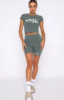 Shirts & Blouses | White Fox Boutique 4th Edition Ribbed Baby Tee Petrol green