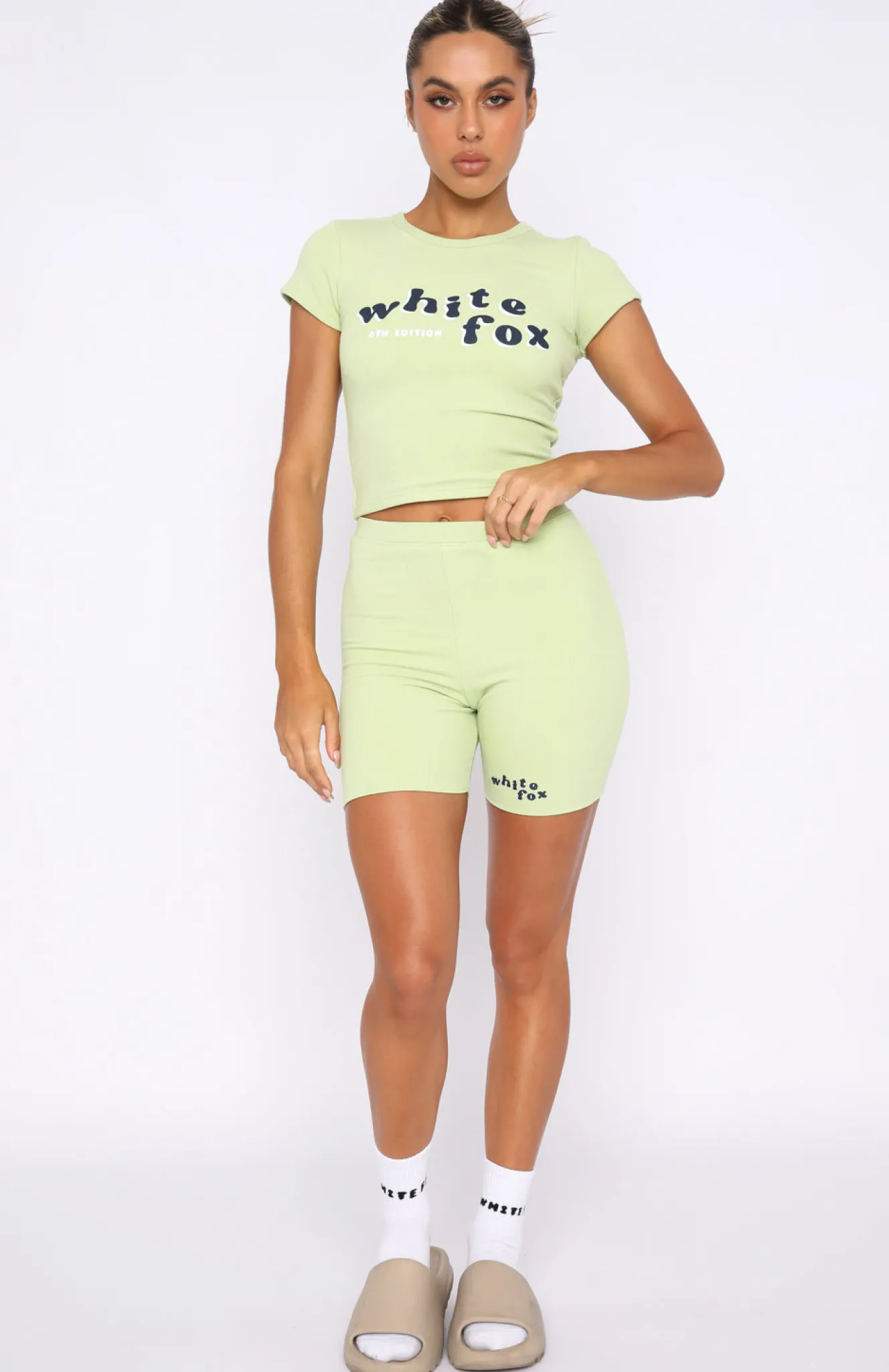 Shorts | White Fox Boutique 4th Edition Ribbed Bike Shorts Apple green