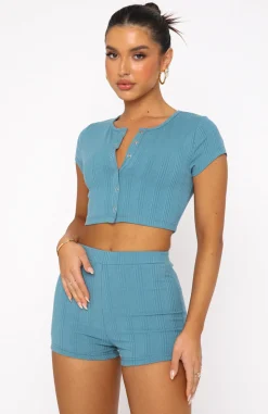 Shirts & Blouses | White Fox Boutique That Good Love Ribbed Crop Teal green