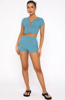 Shirts & Blouses | White Fox Boutique That Good Love Ribbed Crop Teal green