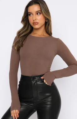 Shirts & Blouses | White Fox Boutique The Come Back Long Sleeve Bodysuit Mocha brown