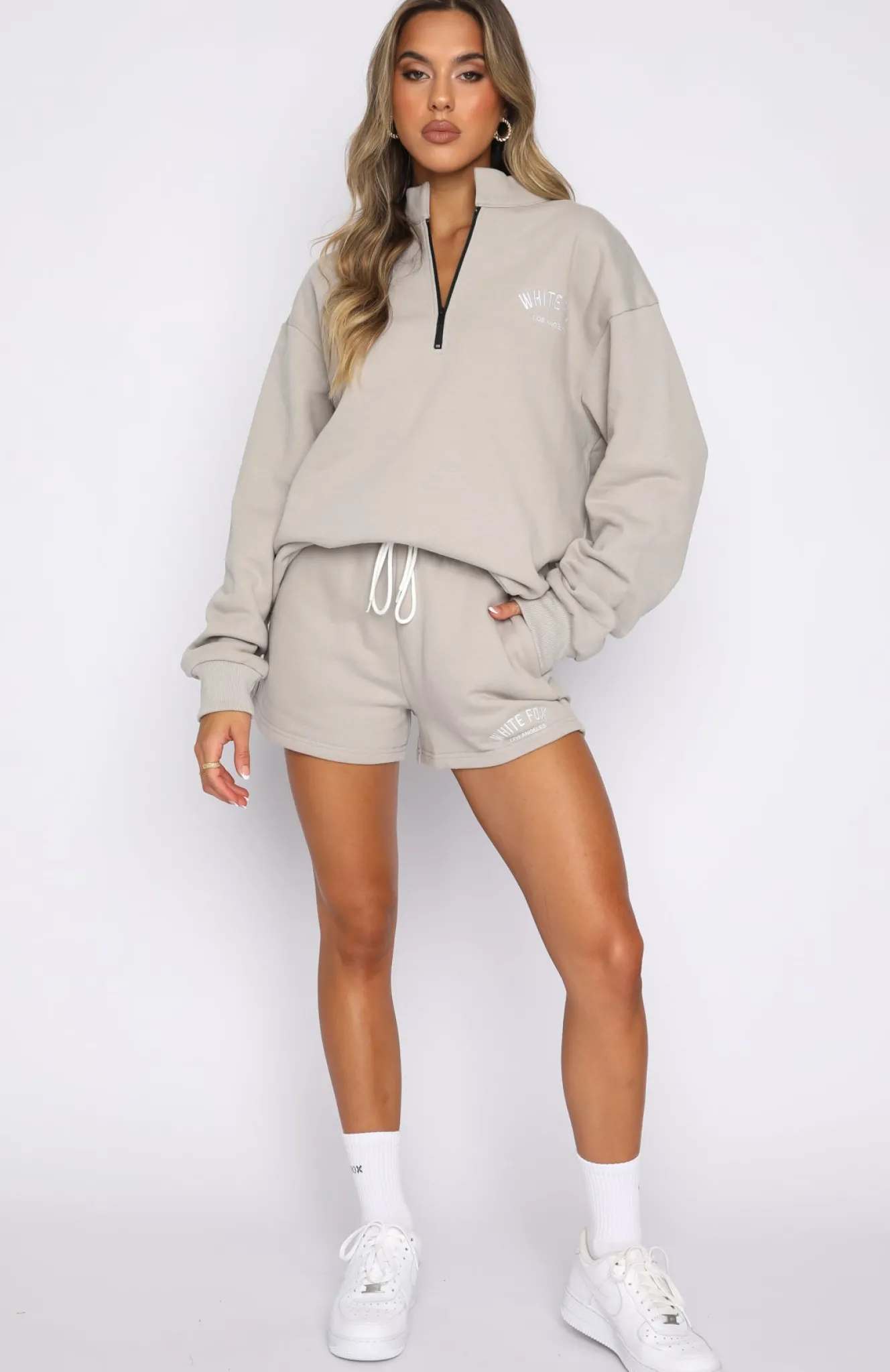 Jackets & Blazers | White Fox Boutique The Highest Demand Zip Front Sweater Taupe grey