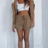 Shorts | White Fox Boutique The Next Level Lounge Shorts Tan brown