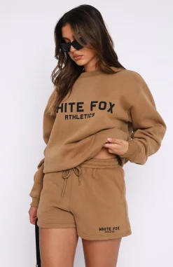 Shorts | White Fox Boutique The Next Level Lounge Shorts Tan brown