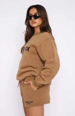 Shorts | White Fox Boutique The Next Level Lounge Shorts Tan brown