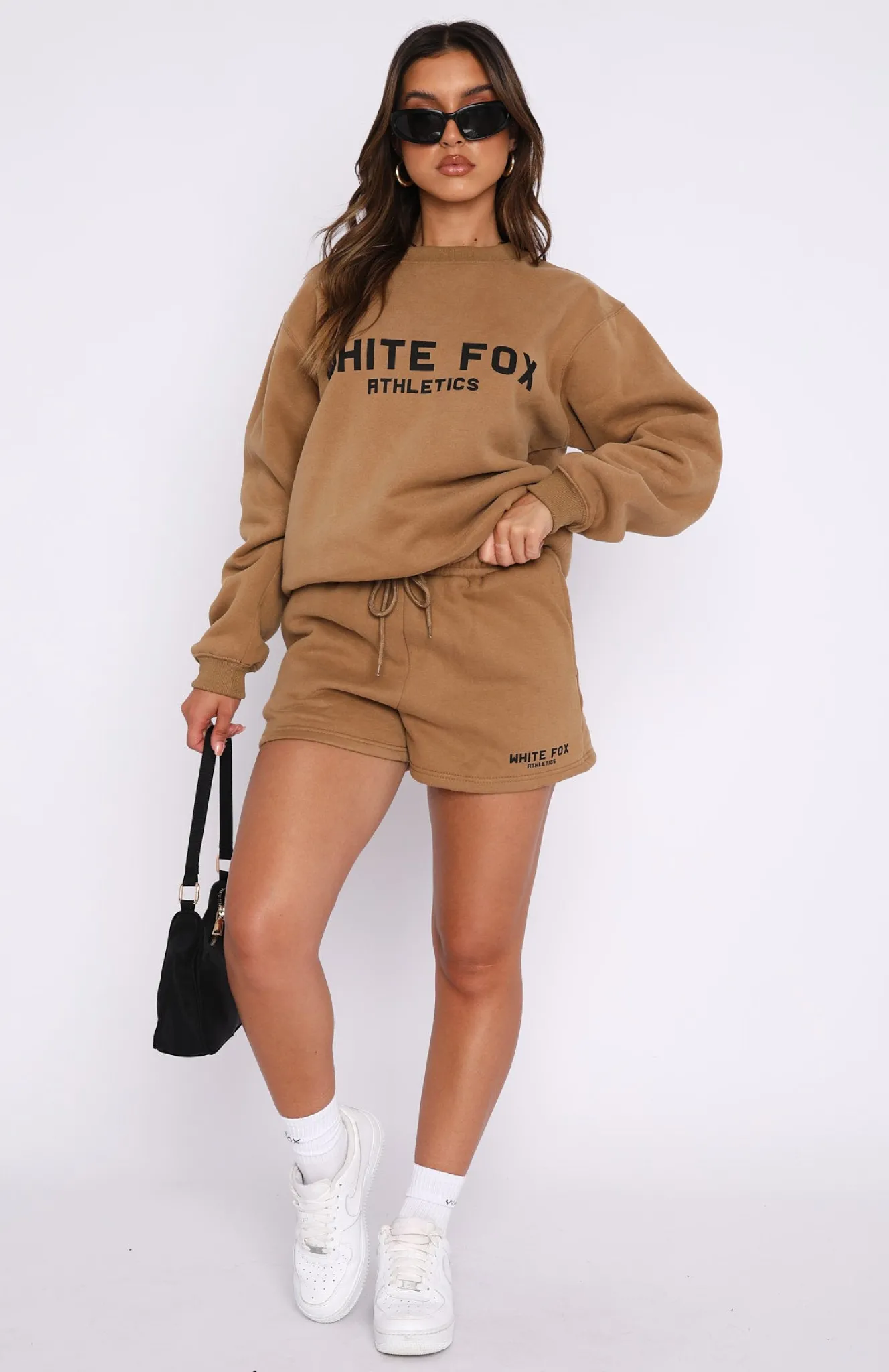 Shorts | White Fox Boutique The Next Level Lounge Shorts Tan brown