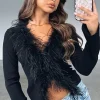 Shirts & Blouses | White Fox Boutique The Night Is Young Long Sleeve Top black