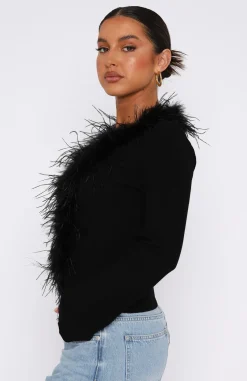 Shirts & Blouses | White Fox Boutique The Night Is Young Long Sleeve Top black