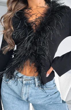 Shirts & Blouses | White Fox Boutique The Night Is Young Long Sleeve Top black