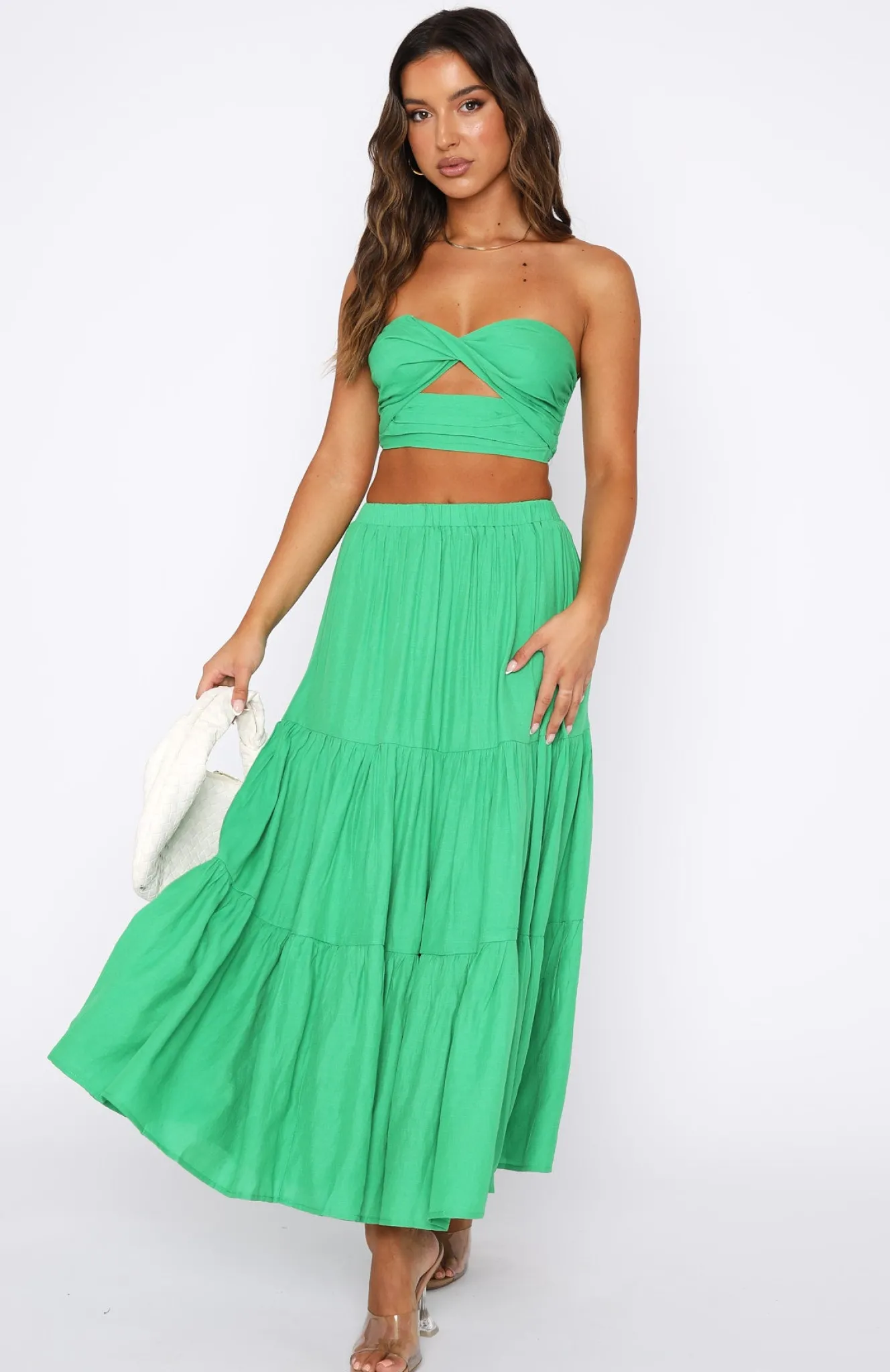 Restocked | White Fox Boutique The One's You Love Maxi Set Dark green