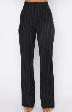 Pants | White Fox Boutique There She Goes Pants Navy Pinstripe blue