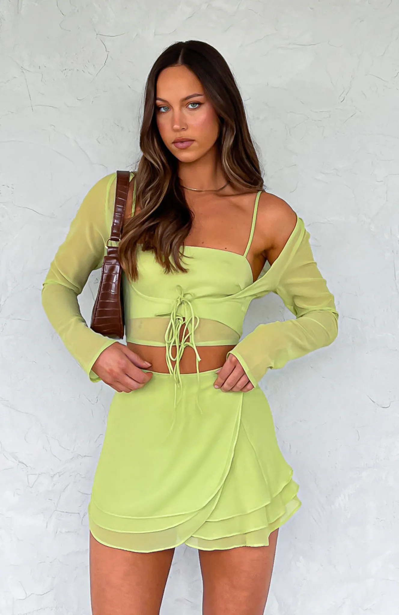 Shirts & Blouses | White Fox Boutique Tied To You Long Sleeve Crop Matcha green