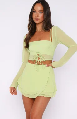 Shirts & Blouses | White Fox Boutique Tied To You Long Sleeve Crop Matcha green