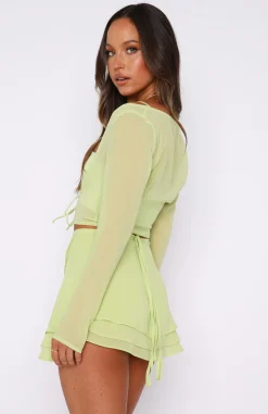 Shirts & Blouses | White Fox Boutique Tied To You Long Sleeve Crop Matcha green