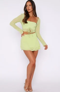 Shirts & Blouses | White Fox Boutique Tied To You Long Sleeve Crop Matcha green