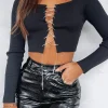 Shirts & Blouses | White Fox Boutique Time On My Side Long Sleeve Crop black