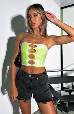 Shirts & Blouses | White Fox Boutique Toxic Love Crop Lime green