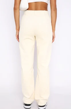 Pants | White Fox Boutique Treat Me Better Cord Pants Cream white