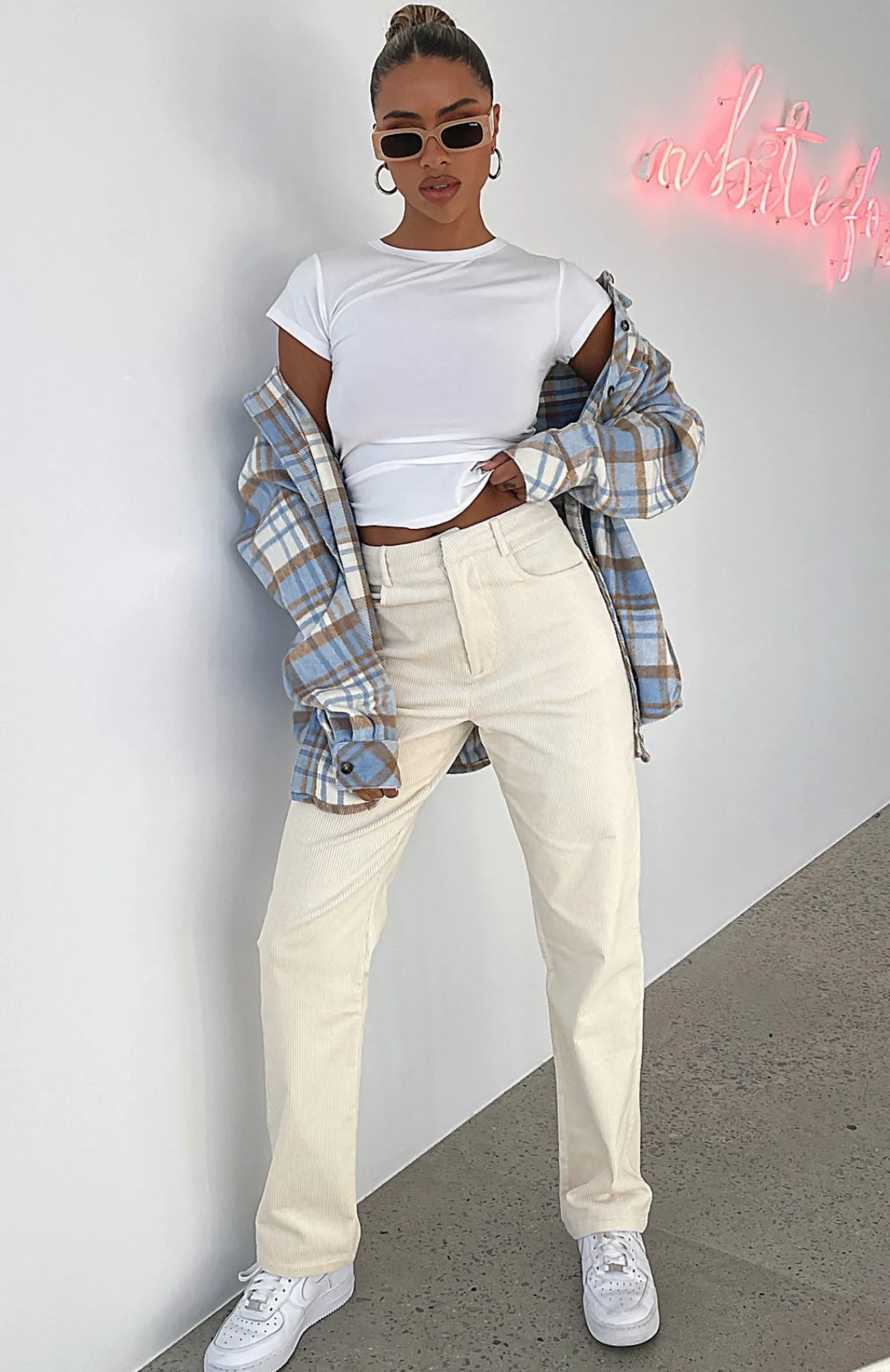 Pants | White Fox Boutique Treat Me Better Cord Pants Cream white