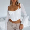 Shirts & Blouses | White Fox Boutique Treat Me Well Long Sleeve Bustier white