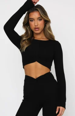 Shirts & Blouses | White Fox Boutique True Bliss Long Sleeve Crop black