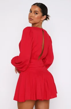 Long Sleeve Dresses | White Fox Boutique True To You Long Sleeve Mini Dress red