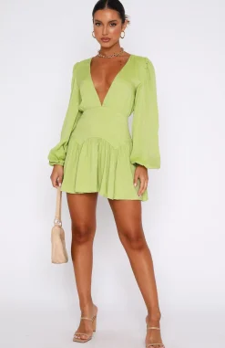 Long Sleeve Dresses | White Fox Boutique True To You Long Sleeve Mini Dress Matcha green