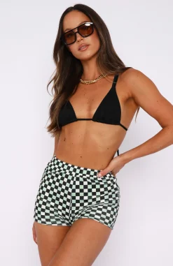 Shorts | White Fox Boutique Tulum Vacay Mini Shorts Check green