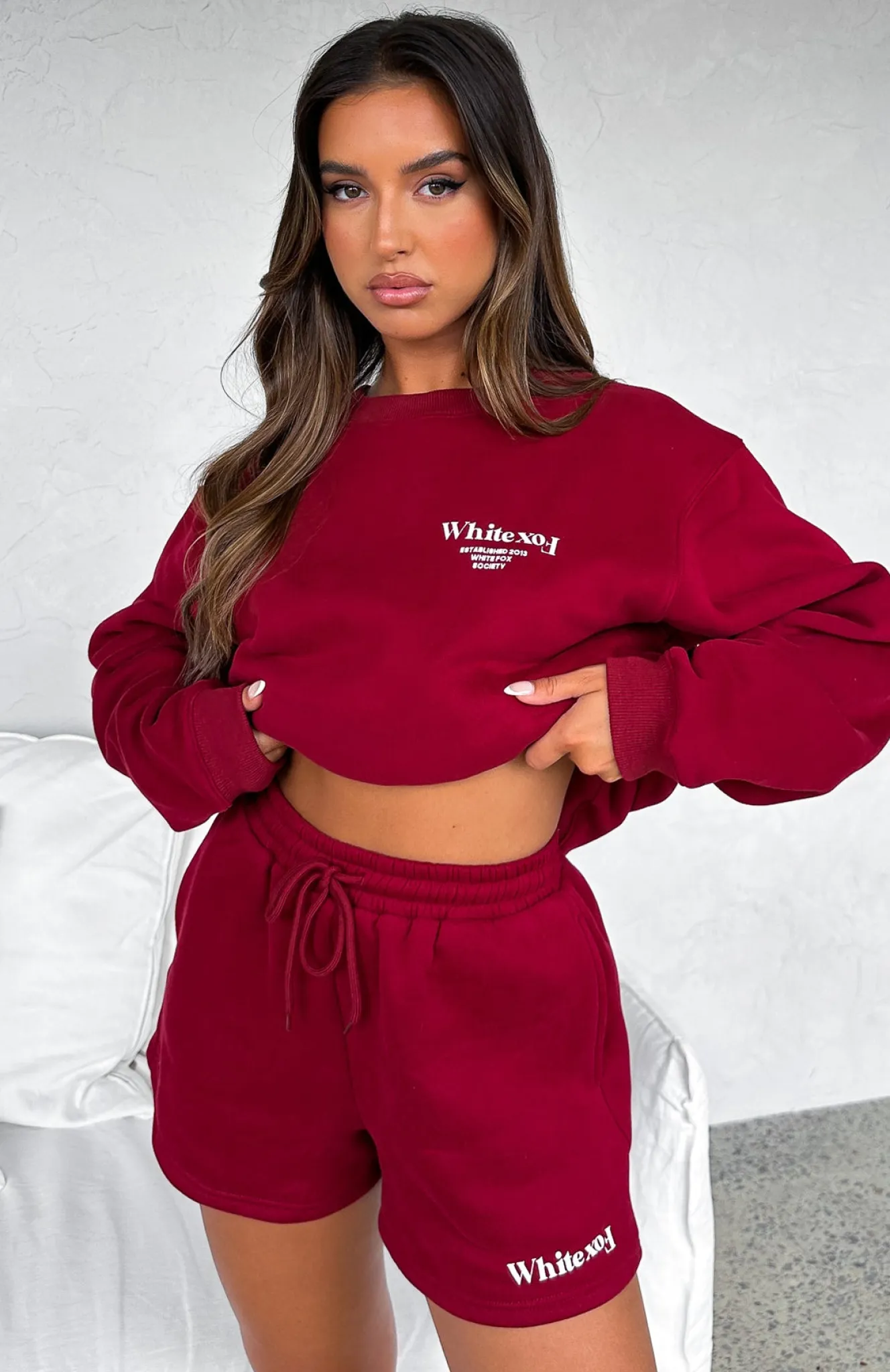Shorts | White Fox Boutique Turn It Around Lounge Shorts Dark red