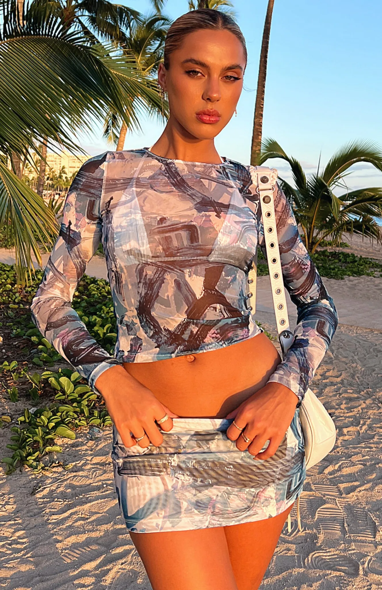 Shirts & Blouses | White Fox Boutique Twisted Fate Long Sleeve Crop Ultramarine blue