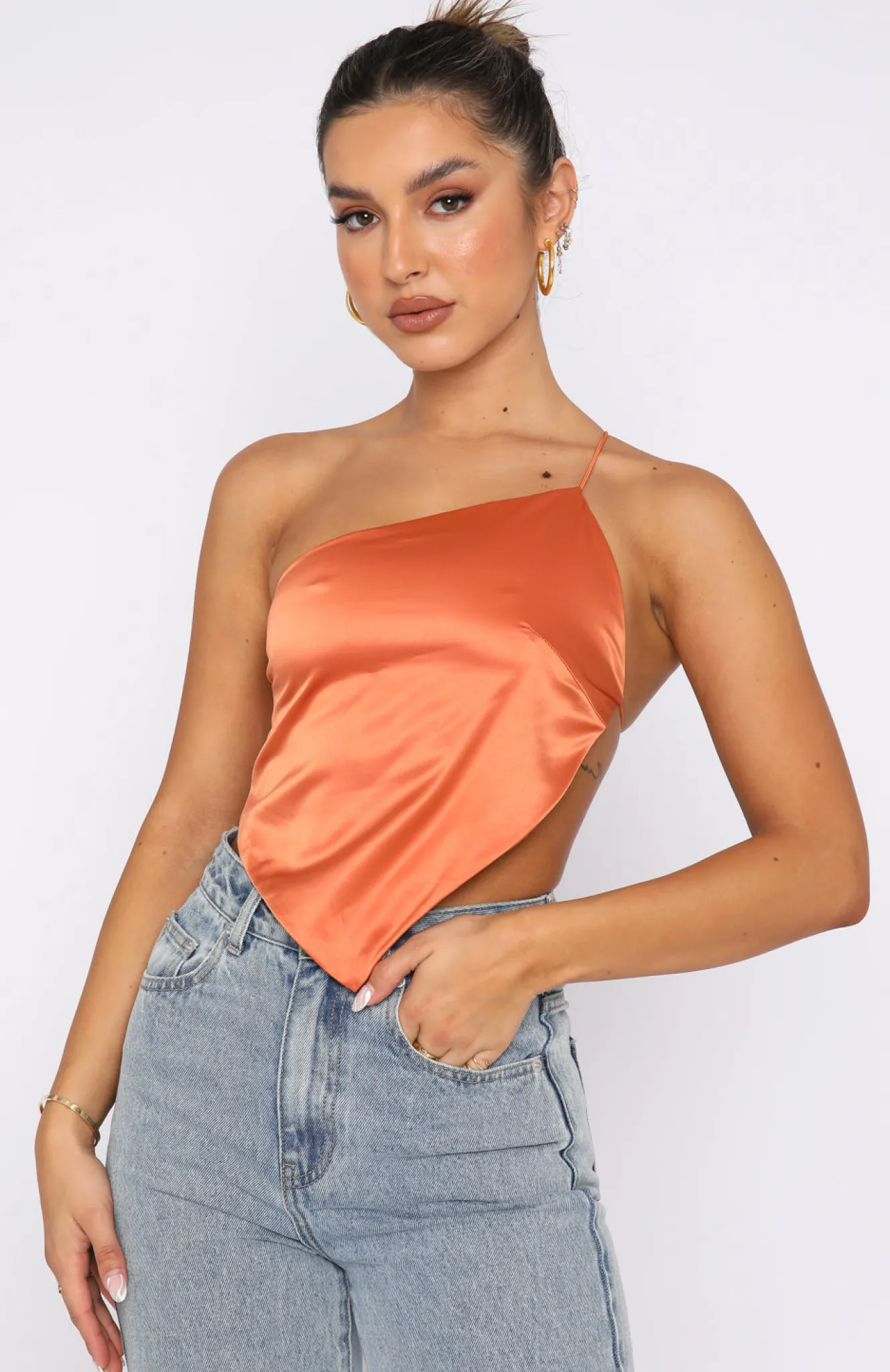 Shirts & Blouses | White Fox Boutique Under The Spotlight Crop Rust orange
