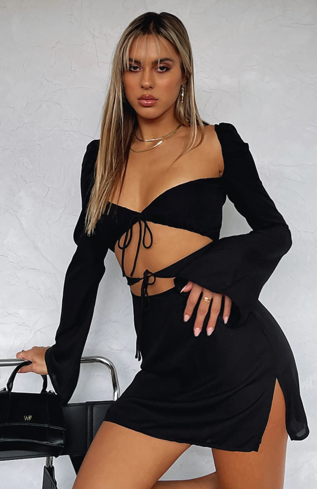Restocked | White Fox Boutique Unpredictable Love Mini Dress black