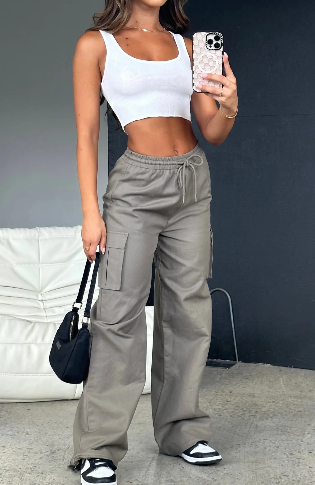 Pants | White Fox Boutique Up At Night Cargo Pants Dusty Khaki green