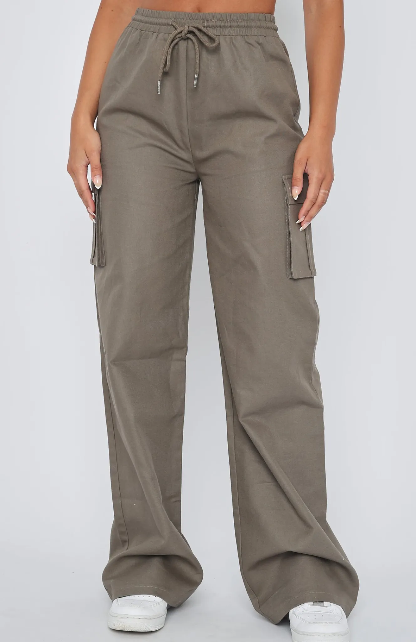 Pants | White Fox Boutique Up At Night Cargo Pants Dusty Khaki green
