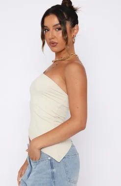 Shirts & Blouses | White Fox Boutique Up For The Chase One Shoulder Top Stone nude