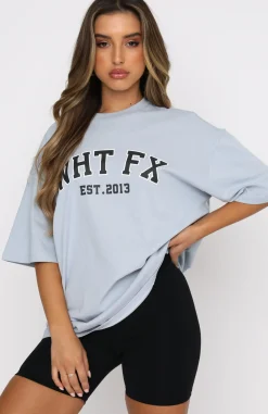 Shirts & Blouses | White Fox Boutique Varsity Tee Dusty blue