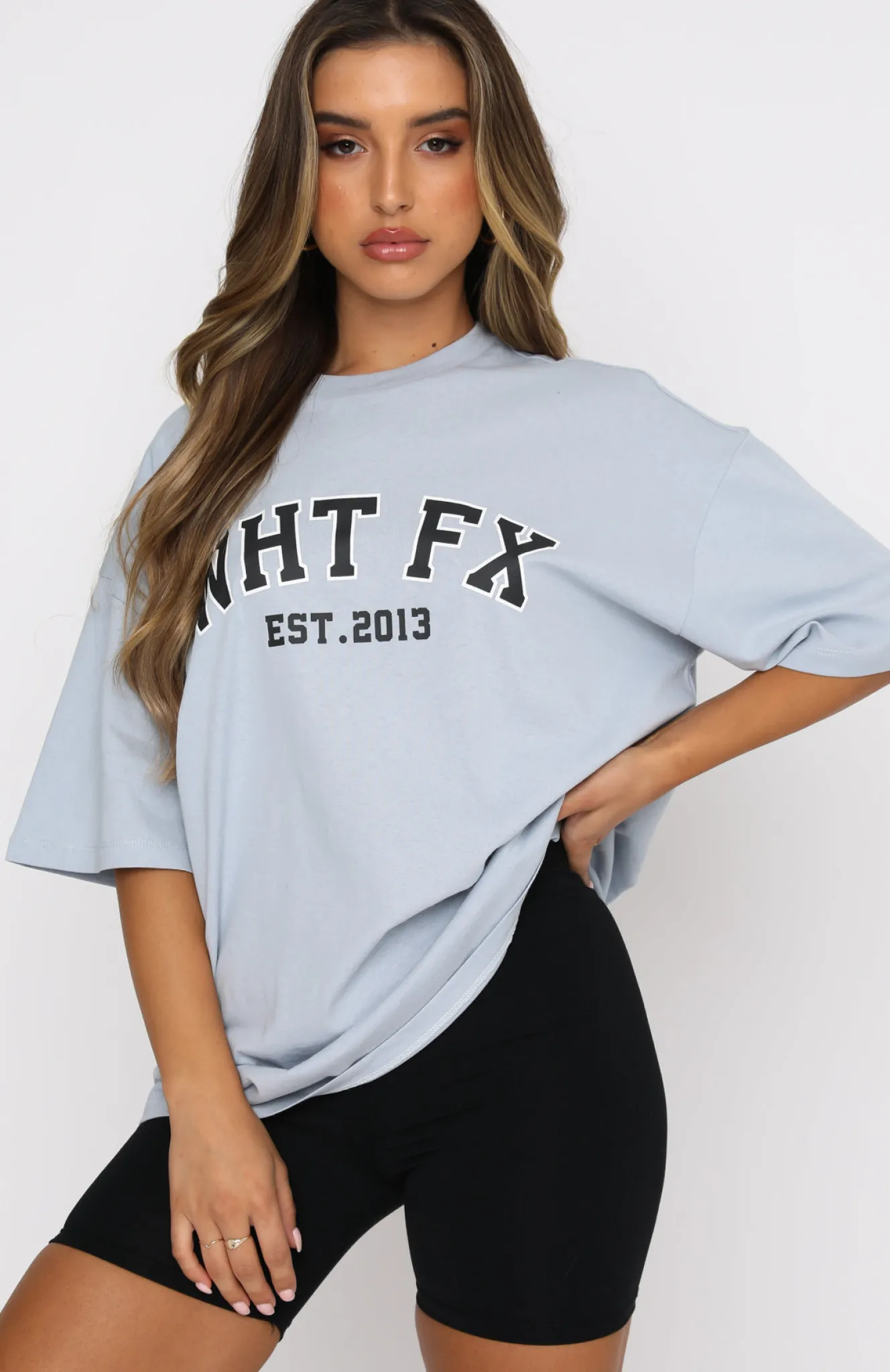 Shirts & Blouses | White Fox Boutique Varsity Tee Dusty blue