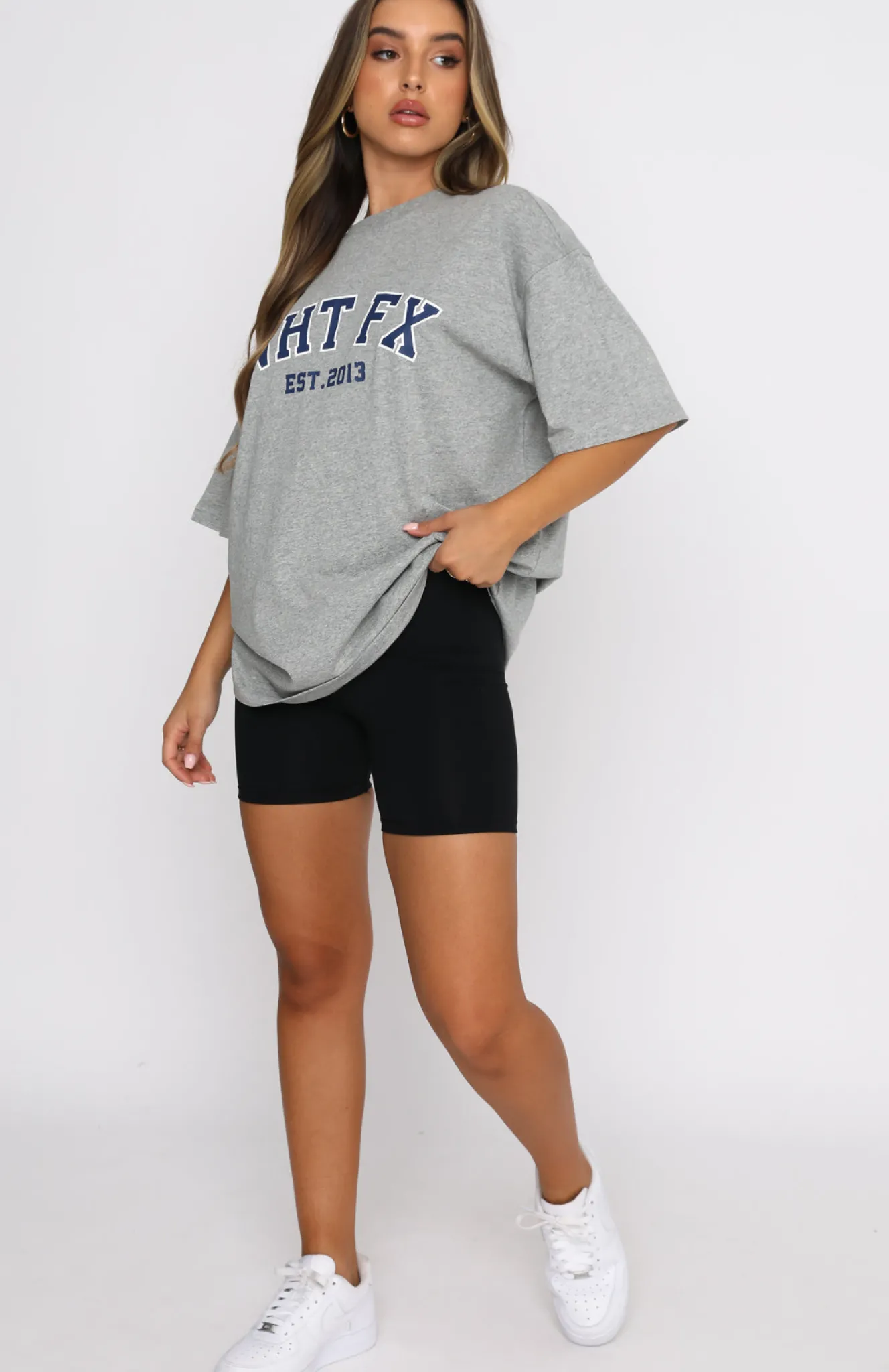 Shirts & Blouses | White Fox Boutique Varsity Tee Dusty Marle grey