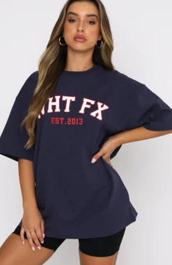 Shirts & Blouses | White Fox Boutique Varsity Tee Dusty Navy blue