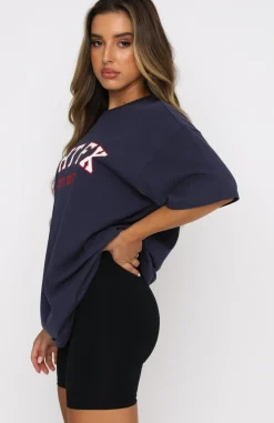 Shirts & Blouses | White Fox Boutique Varsity Tee Dusty Navy blue