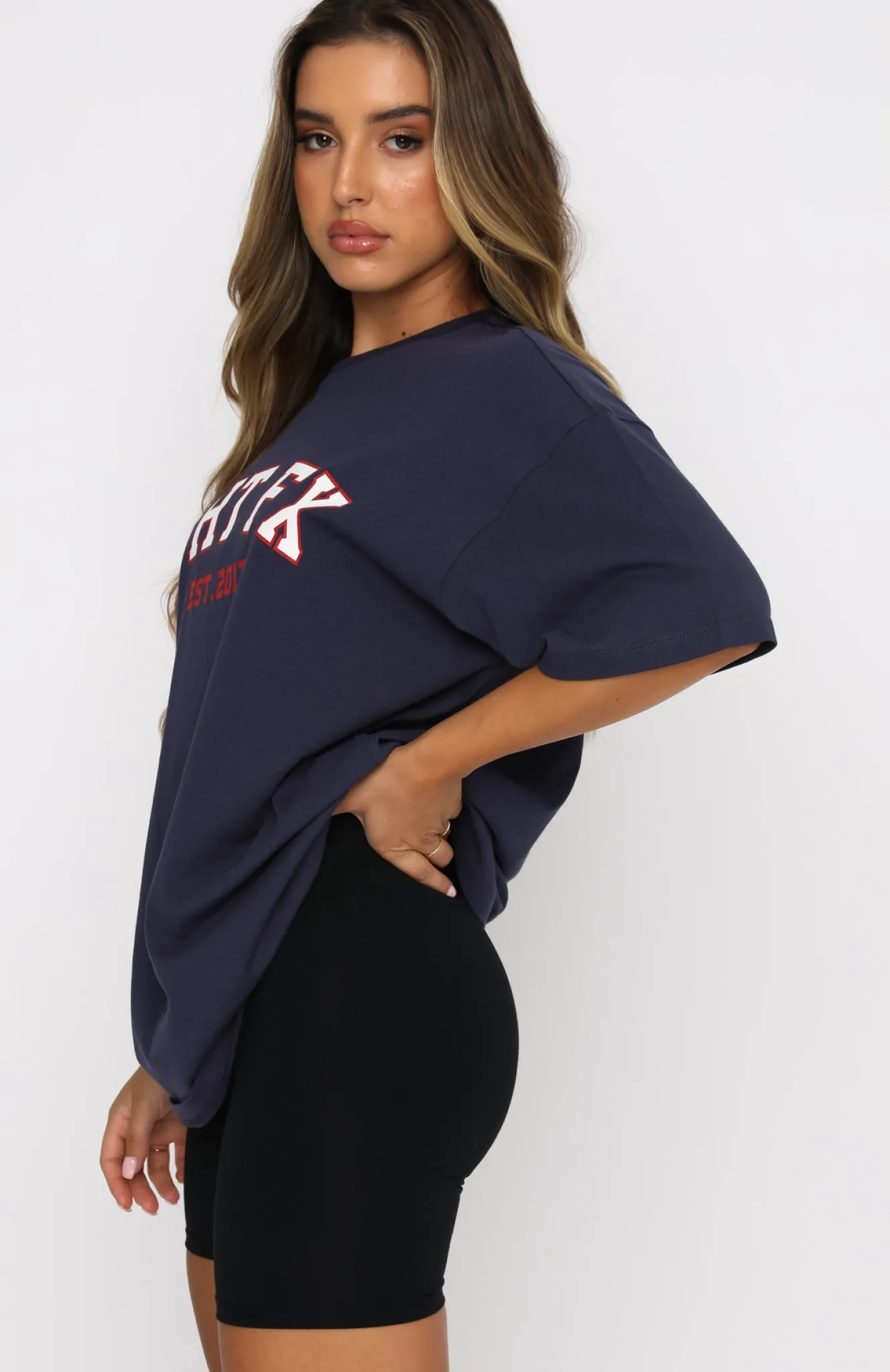 Shirts & Blouses | White Fox Boutique Varsity Tee Dusty Navy blue