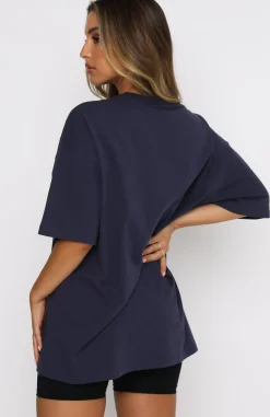 Shirts & Blouses | White Fox Boutique Varsity Tee Dusty Navy blue