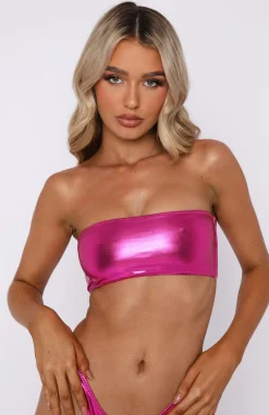 Bikini Tops | White Fox Boutique Vista Palm Bikini Top Metallic pink