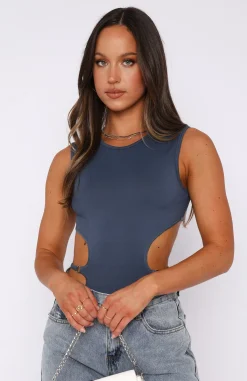 Shirts & Blouses | White Fox Boutique Want It Now Bodysuit Steel blue