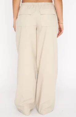 Pants | White Fox Boutique Watch Your Back Cargo Pants Stone nude