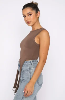 Shirts & Blouses | White Fox Boutique Watching Out For You Crop Mocha brown